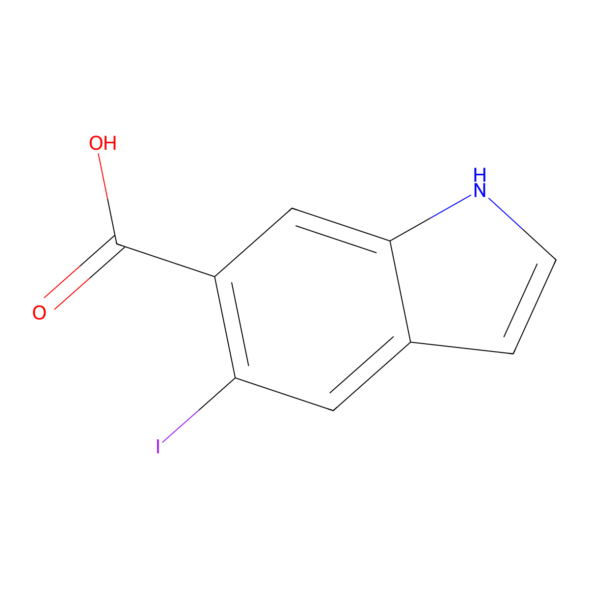 5-Iodo-1H-indole-6-carboxylic acid molecular structure, CAS 1227266-83-2