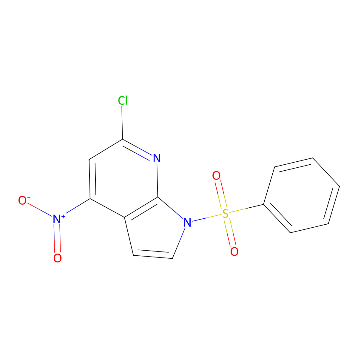 6-Chloro-4-nitro-1-(phenylsulfonyl)-1H-pyrrolo[2,3-b]pyridine molecular structure, CAS 1227266-88-7