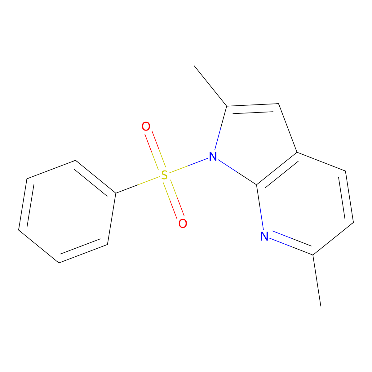 2,6-Dimethyl-1-(phenylsulfonyl)-1H-pyrrolo[2,3-b]pyridine molecular structure, CAS 1227266-91-2