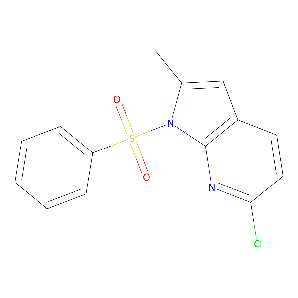 1-(Benzenesulfonyl)-6-chloro-2-methyl-pyrrolo[2,3-b]pyridine molecular structure, CAS 1227266-96-7