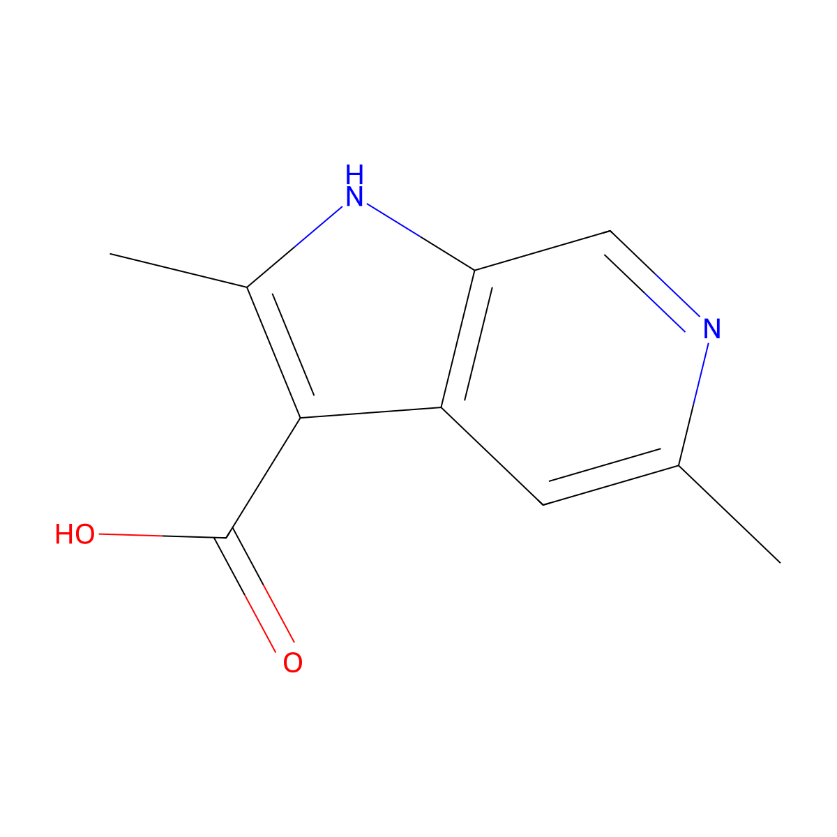2,5-Dimethyl-1H-pyrrolo[2,3-c]pyridine-3-carboxylic acid molecular structure, CAS 1227267-06-2