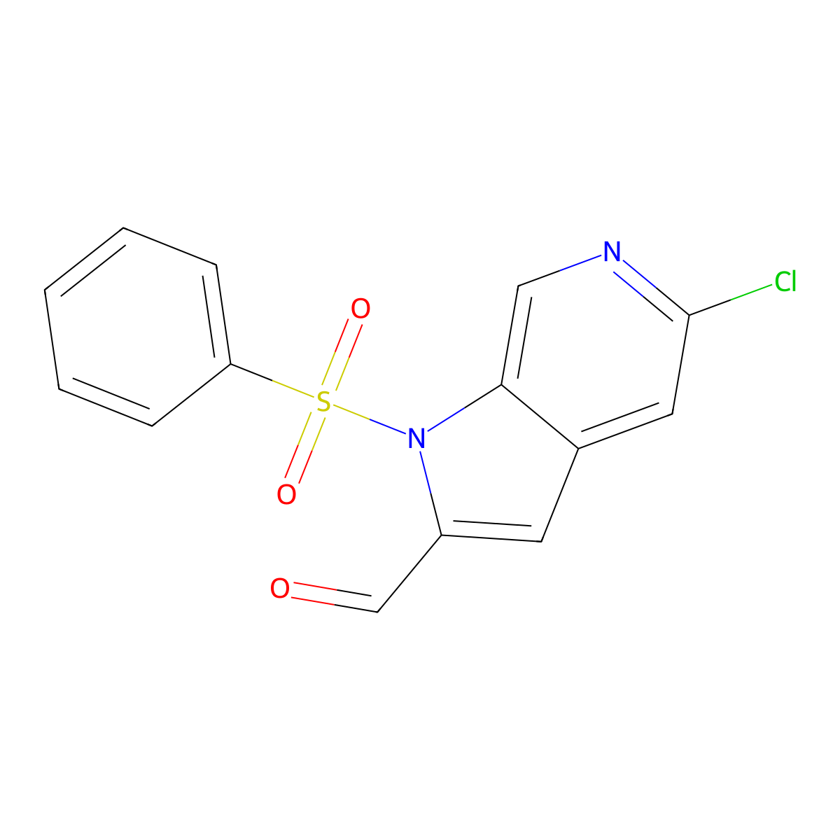5-Chloro-1-(phenylsulfonyl)-6-azaindole-2-carbaldehyde molecular structure, CAS 1227267-20-0