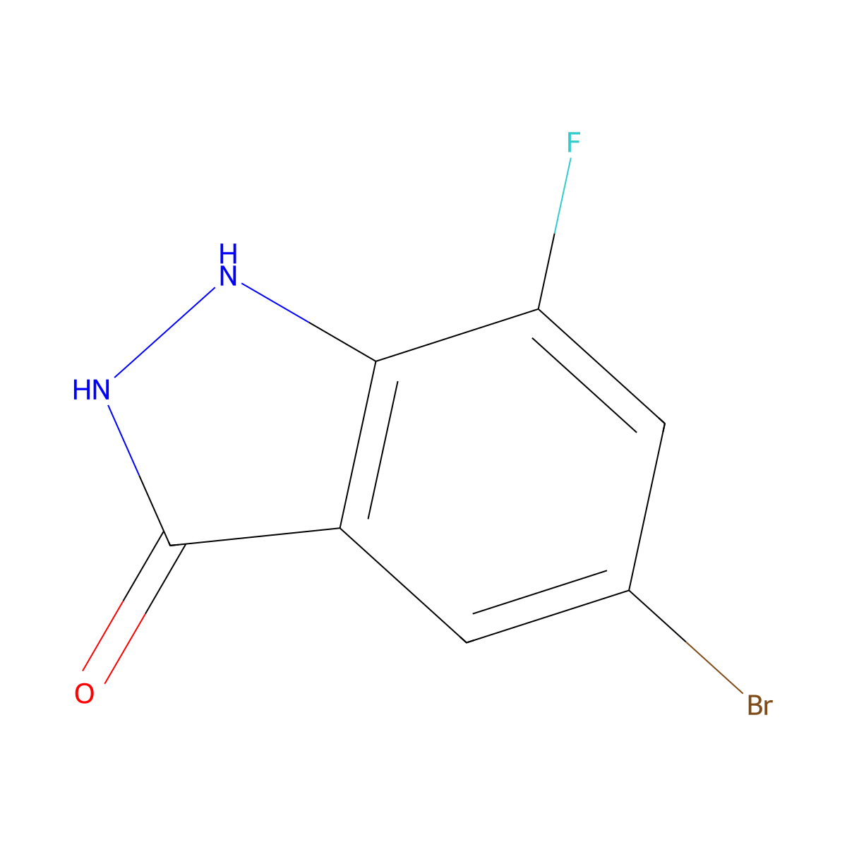 5-Bromo-7-fluoro-1H-indazol-3(2H)-one molecular structure, CAS 1227267-23-3