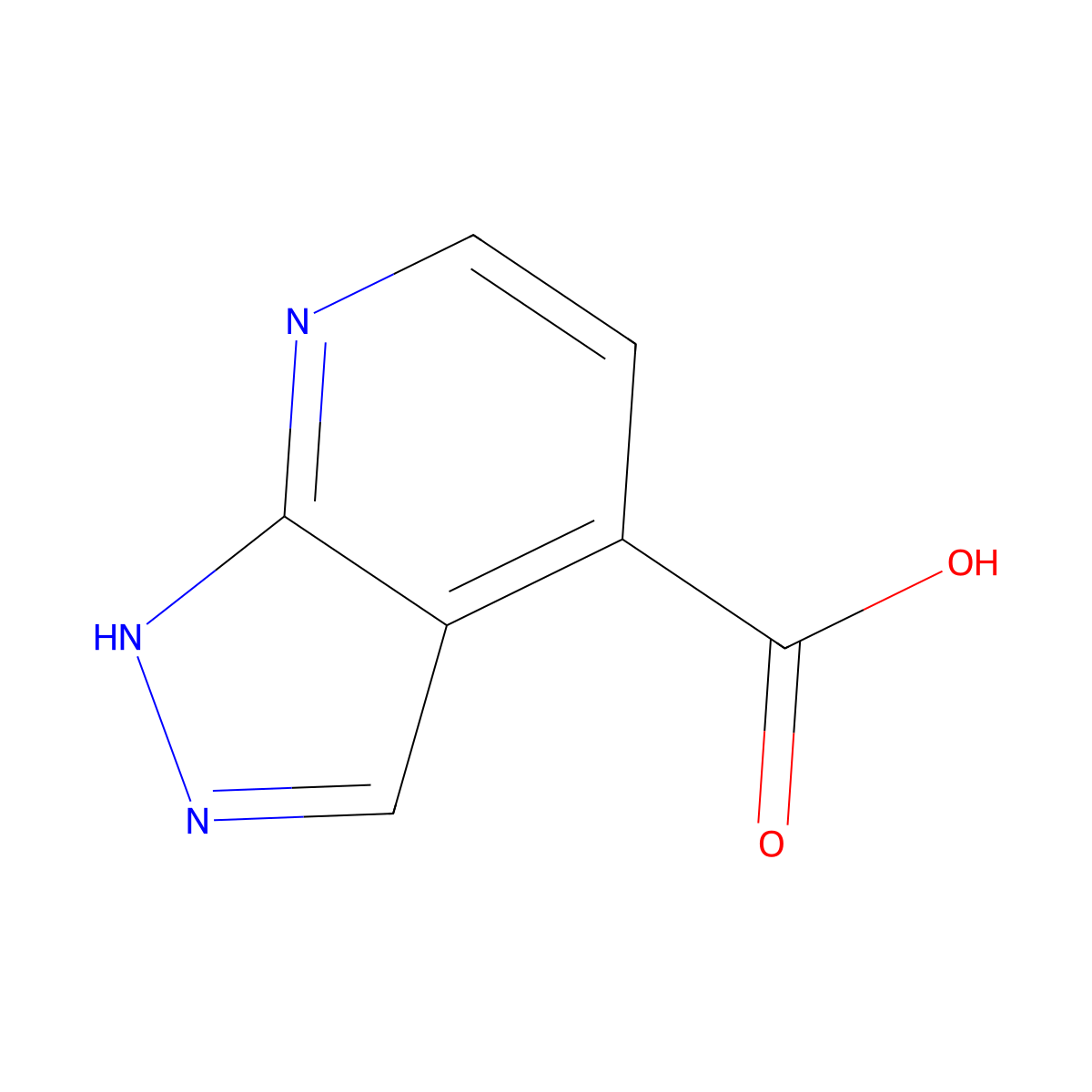 1H-pyrazolo[3,4-b]pyridine-4-carboxylic acid molecular structure, CAS 1227267-26-6