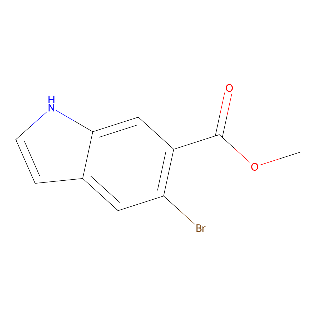 Methyl 5-bromo-1H-indole-6-carboxylate molecular structure, CAS 1227267-28-8