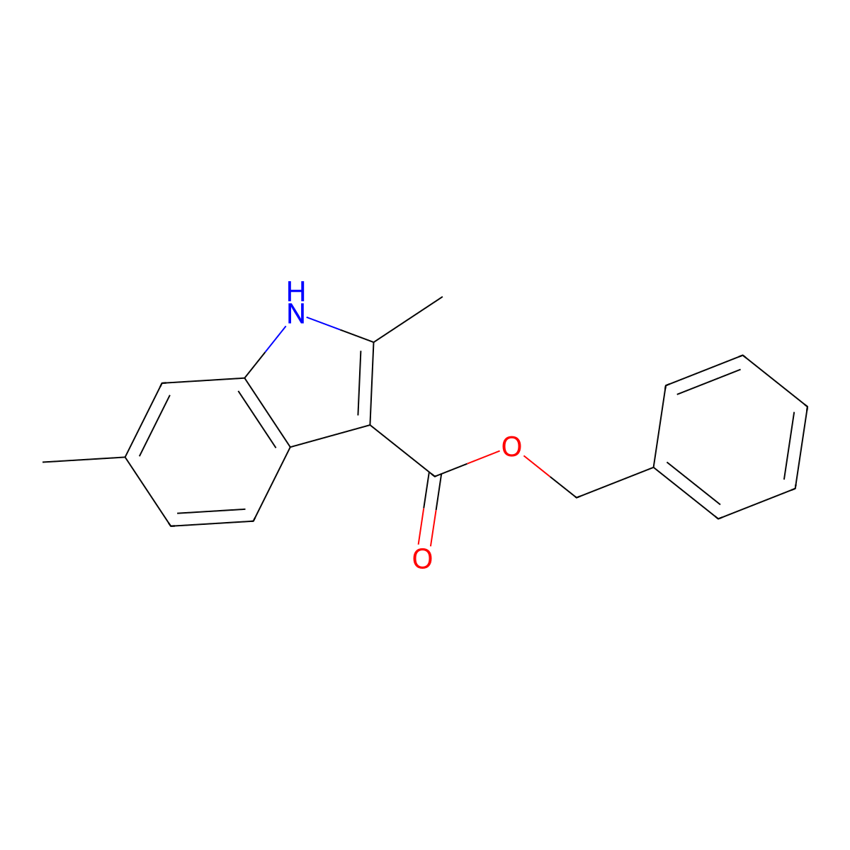 2,6-Dimethylindole-3-benzyl carboxylate molecular structure, CAS 1227267-30-2