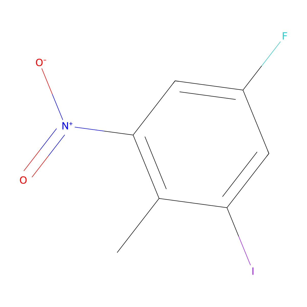 2-Iodo-4-fluoro-6-nitro toluene molecular structure, CAS 1227268-50-9