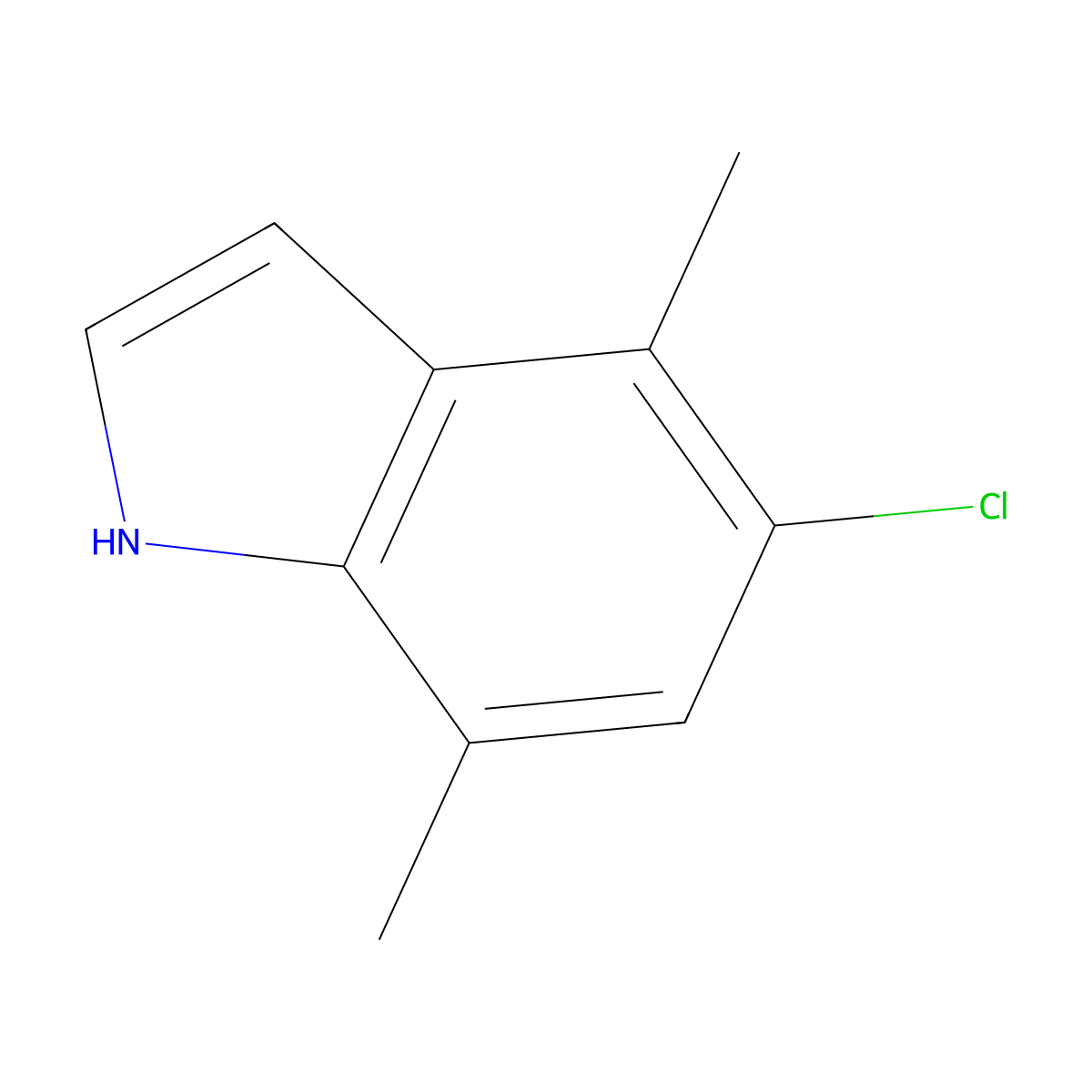 5-Chloro-4,7-dimethyl-1H-indole molecular structure, CAS 1227268-59-8