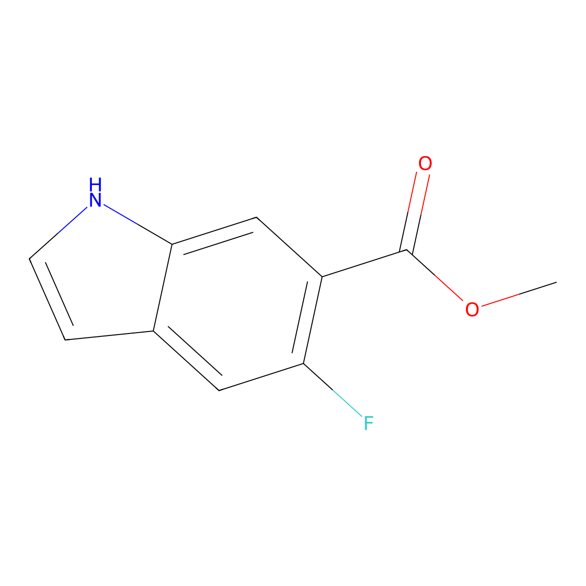 Methyl 5-fluoro-1H-indole-6-carboxylate molecular structure, CAS 1227268-61-2