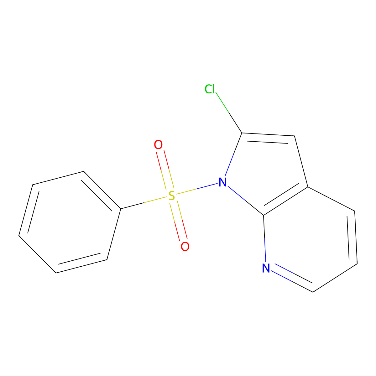2-Chloro-1-(phenylsulfonyl)-1H-pyrrolo[2,3-b]pyridine molecular structure, CAS 1227268-62-3