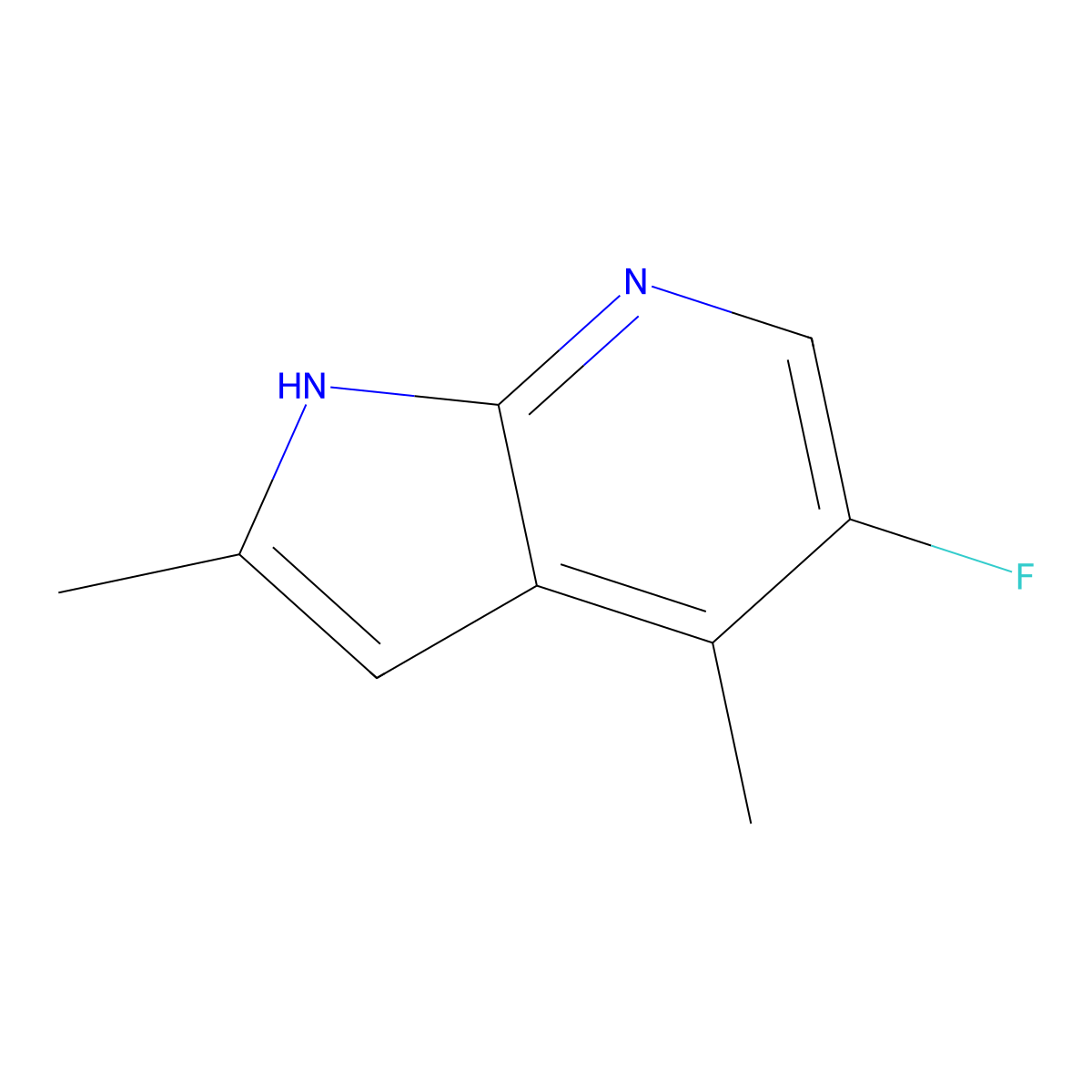 5-Fluoro-2,4-dimethyl-1H-pyrrolo[2,3-b]pyridine molecular structure, CAS 1227268-68-9