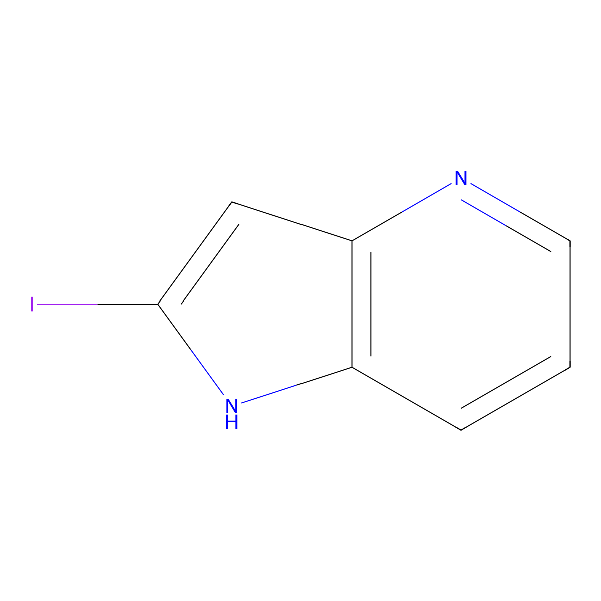 2-iodo-1H-pyrrolo[3,2-b]pyridine molecular structure, CAS 1227268-72-5