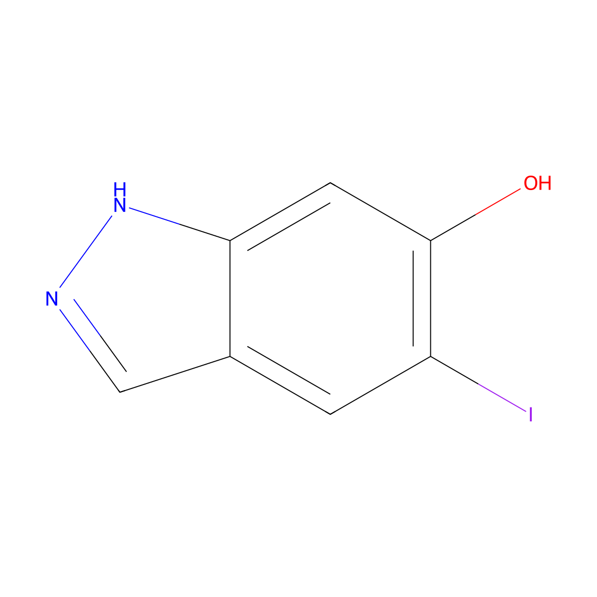 5-Iodo-1H-indazol-6-OL molecular structure, CAS 1227268-78-1