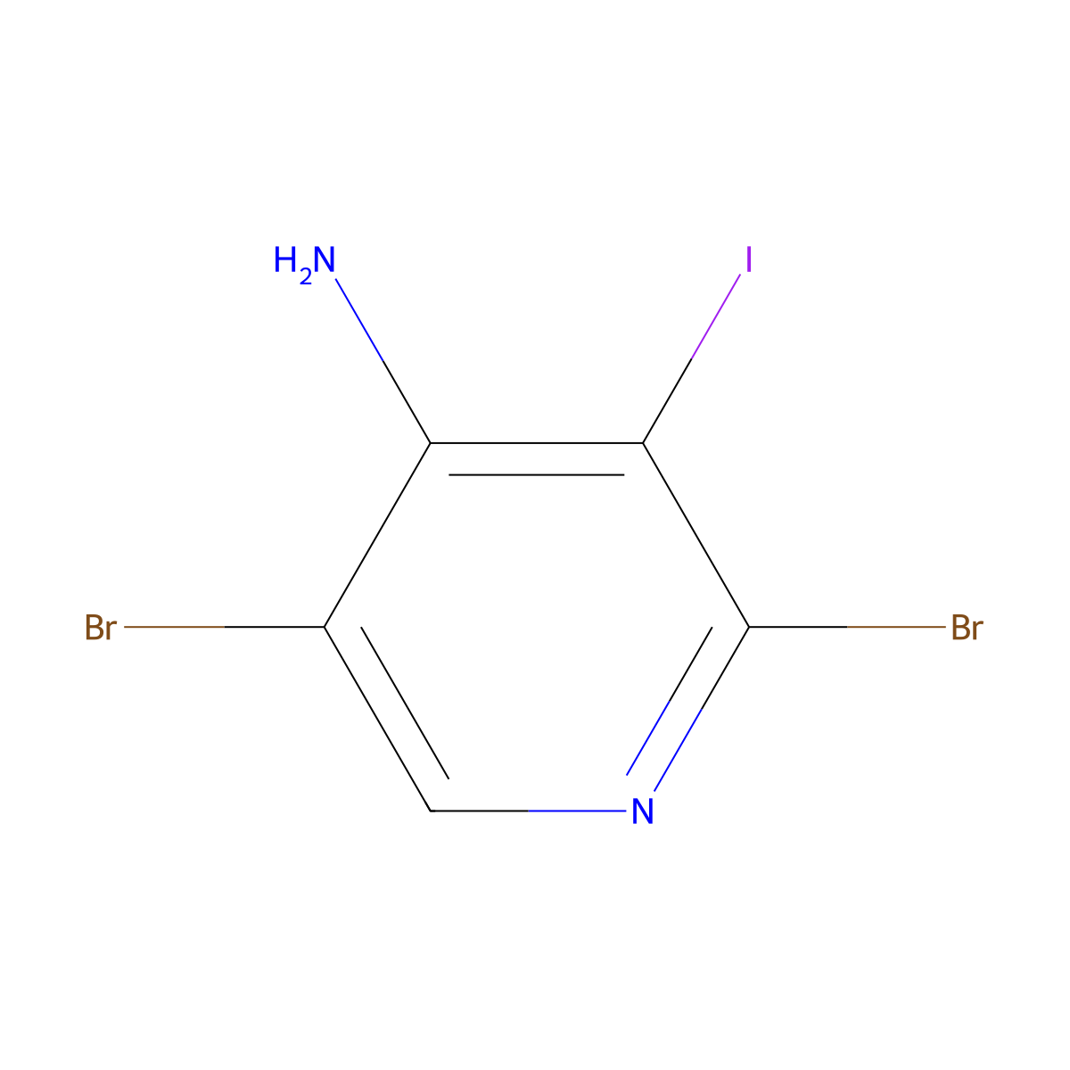 4-Amino-2,5-dibromo-3-iodopyridine molecular structure, CAS 1227268-81-6