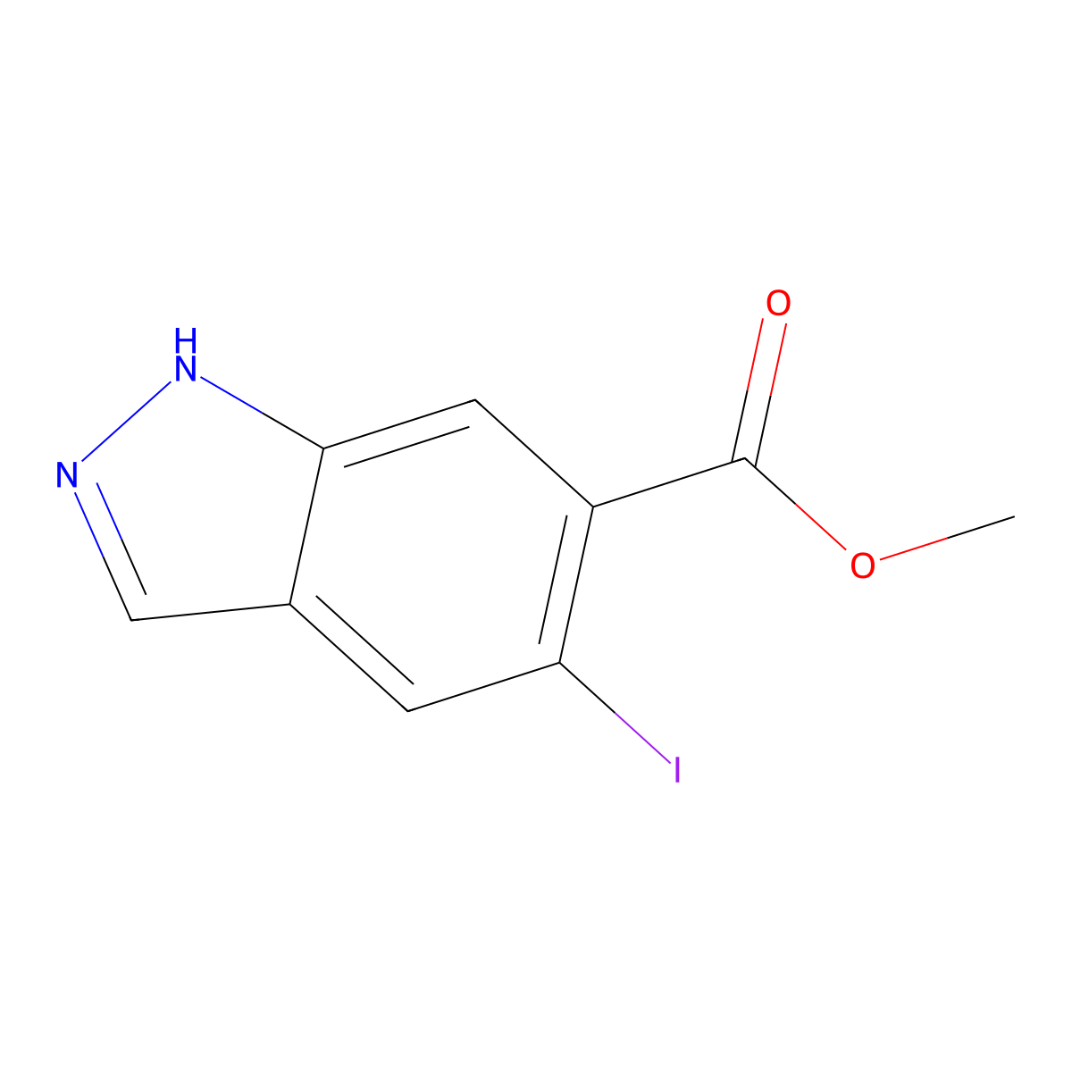 Methyl 5-iodo-1H-indazole-6-carboxylate molecular structure, CAS 1227268-85-0