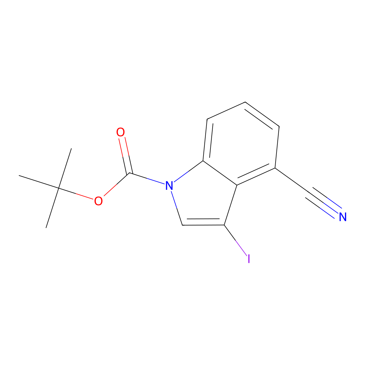 tert-Butyl 4-cyano-3-iodo-1H-indole-1-carboxylate molecular structure, CAS 1227268-86-1