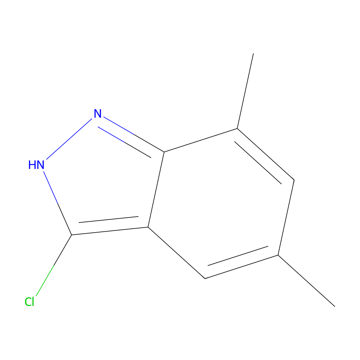 3-Chloro-5,7-dimethyl-1H-indazole molecular structure, CAS 1227268-87-2