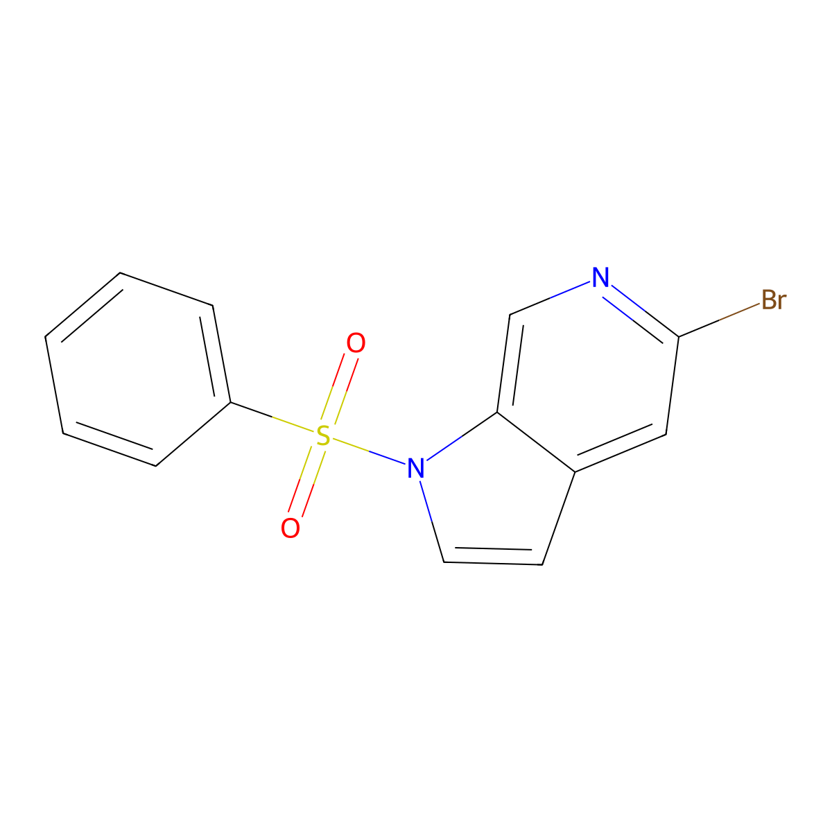 5-Bromo-1-(phenylsulfonyl)-1H-pyrrolo[2,3-c]pyridine molecular structure, CAS 1227268-88-3