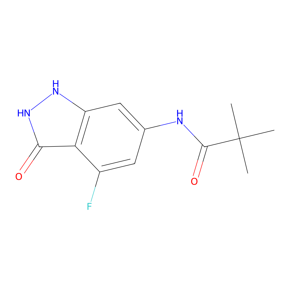 6-(N-Pivaloyl amino)-4-fluoro-3-hydroxy-[1H] indazole molecular structure, CAS 1227268-95-2