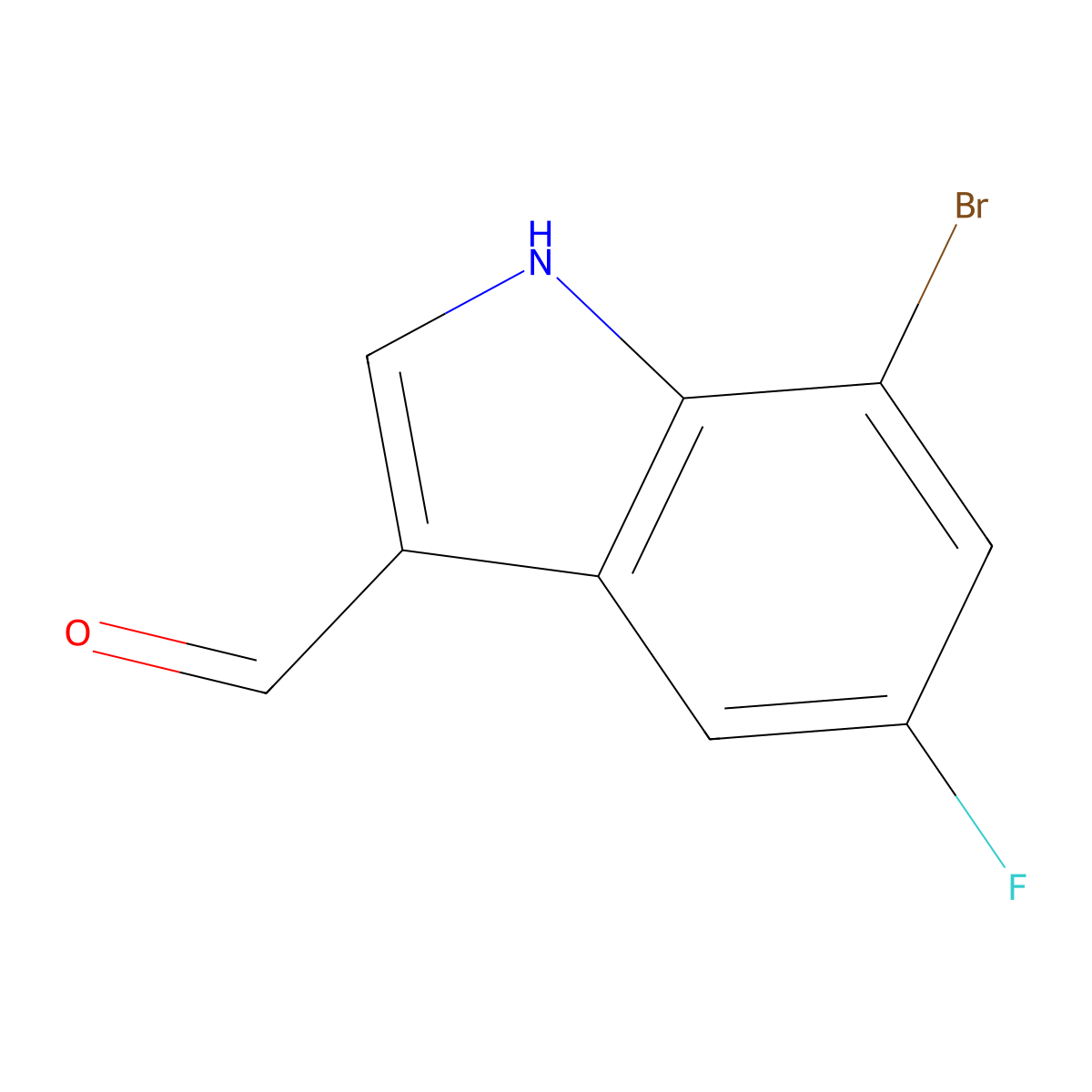 7-Bromo-5-fluoro-1H-indole-3-carbaldehyde molecular structure, CAS 1227269-11-5