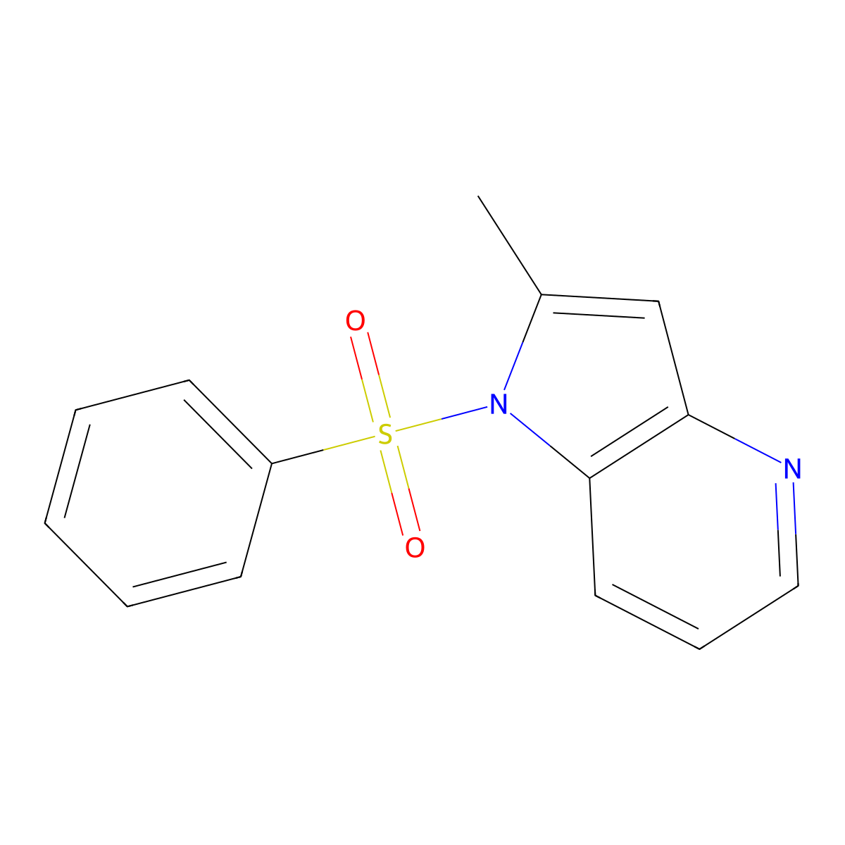 2-Methyl-1-(phenylsulfonyl)-1H-pyrrolo[3,2-b]pyridine molecular structure, CAS 1227269-12-6