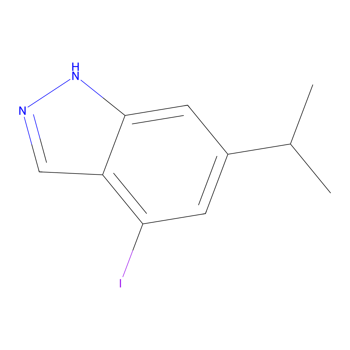 4-Iodo-6-isopropyl-1H-indazole molecular structure, CAS 1227269-23-9