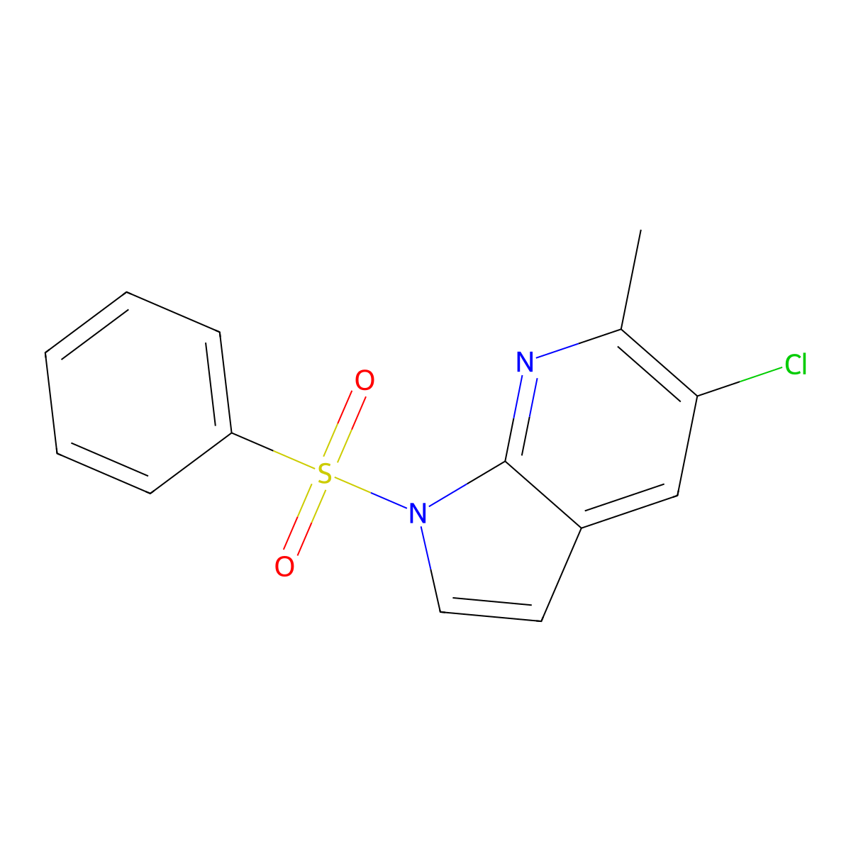 5-Chloro-6-methyl-1-(phenylsulfonyl)-1H-pyrrolo[2,3-b]pyridine molecular structure, CAS 1227269-24-0