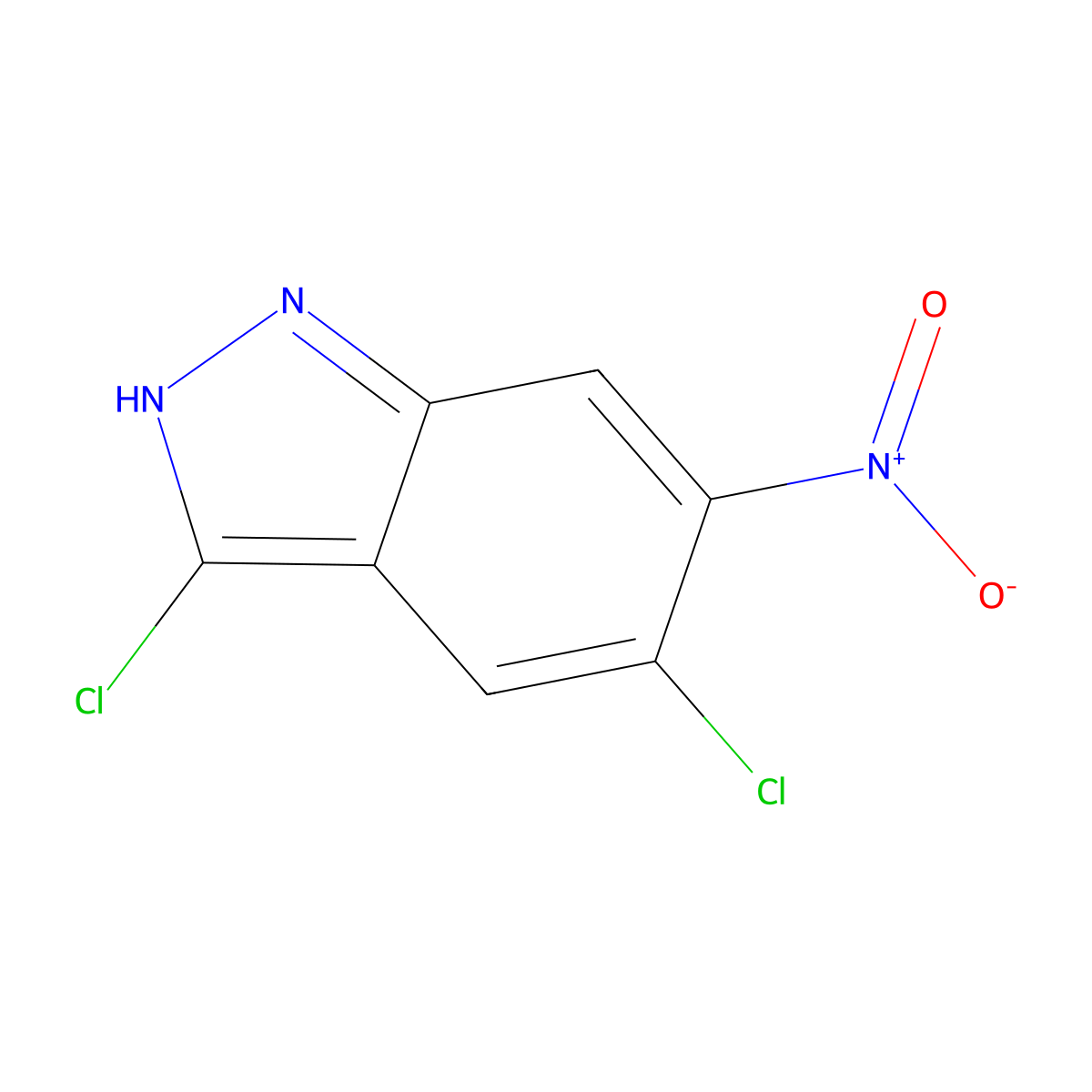 3,5-Dichloro-6-nitro-1H-indazole molecular structure, CAS 1227269-25-1