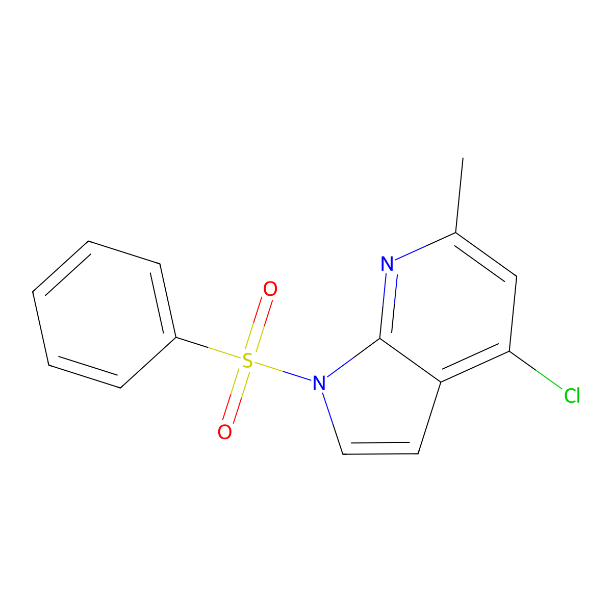 4-Chloro-6-methyl-1-(phenylsulfonyl)-1H-pyrrolo[2,3-b]pyridine molecular structure, CAS 1227269-27-3