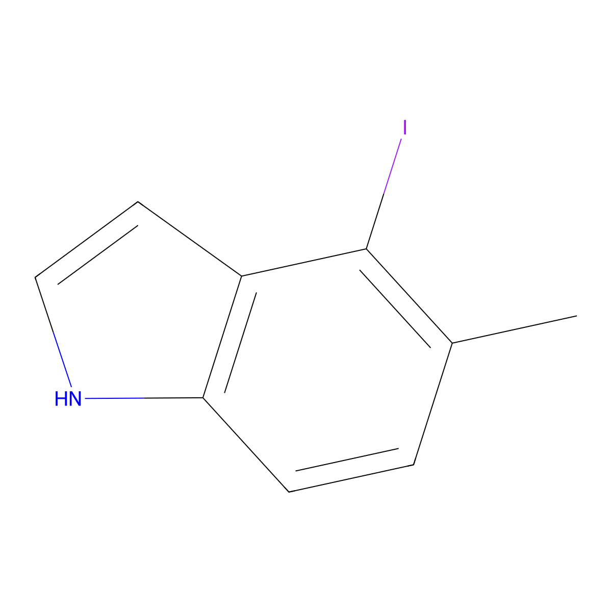 4-iodo-5-methyl-1H-indole molecular structure, CAS 1227269-37-5