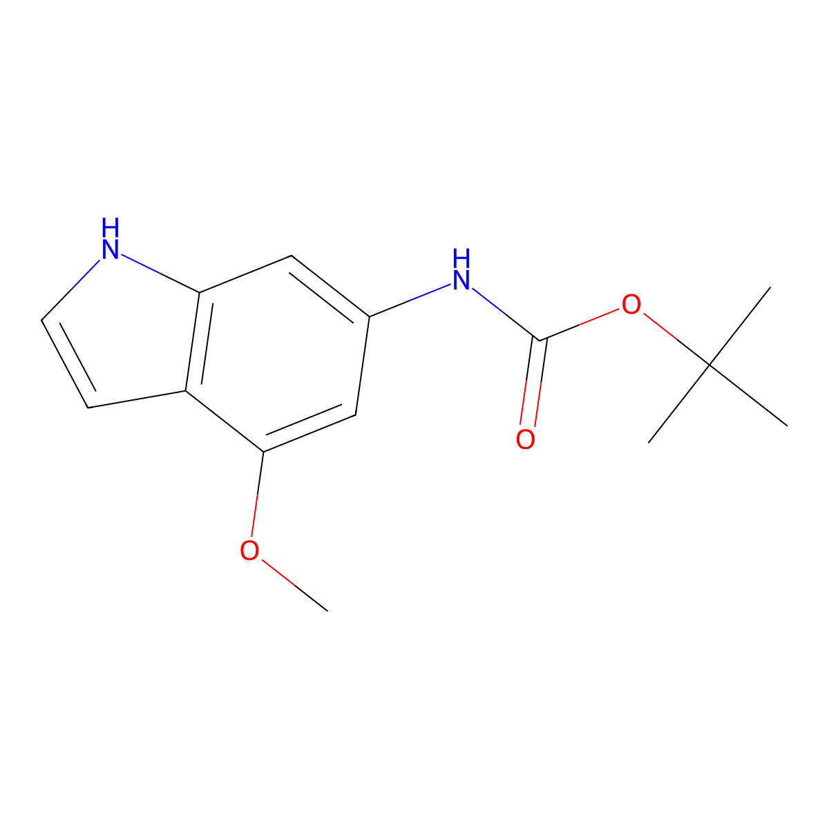 Tert-butyl (4-methoxy-1h-indol-6-yl)carbamate molecular structure, CAS 1227269-41-1
