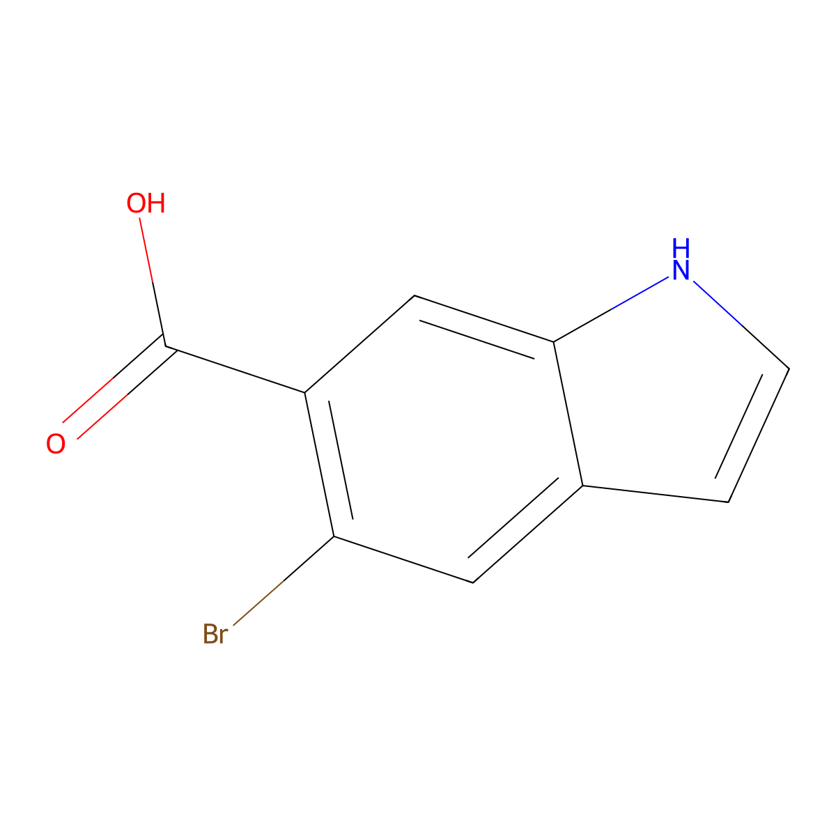 5-Bromo-1H-indole-6-carboxylic acid molecular structure, CAS 1227269-44-4