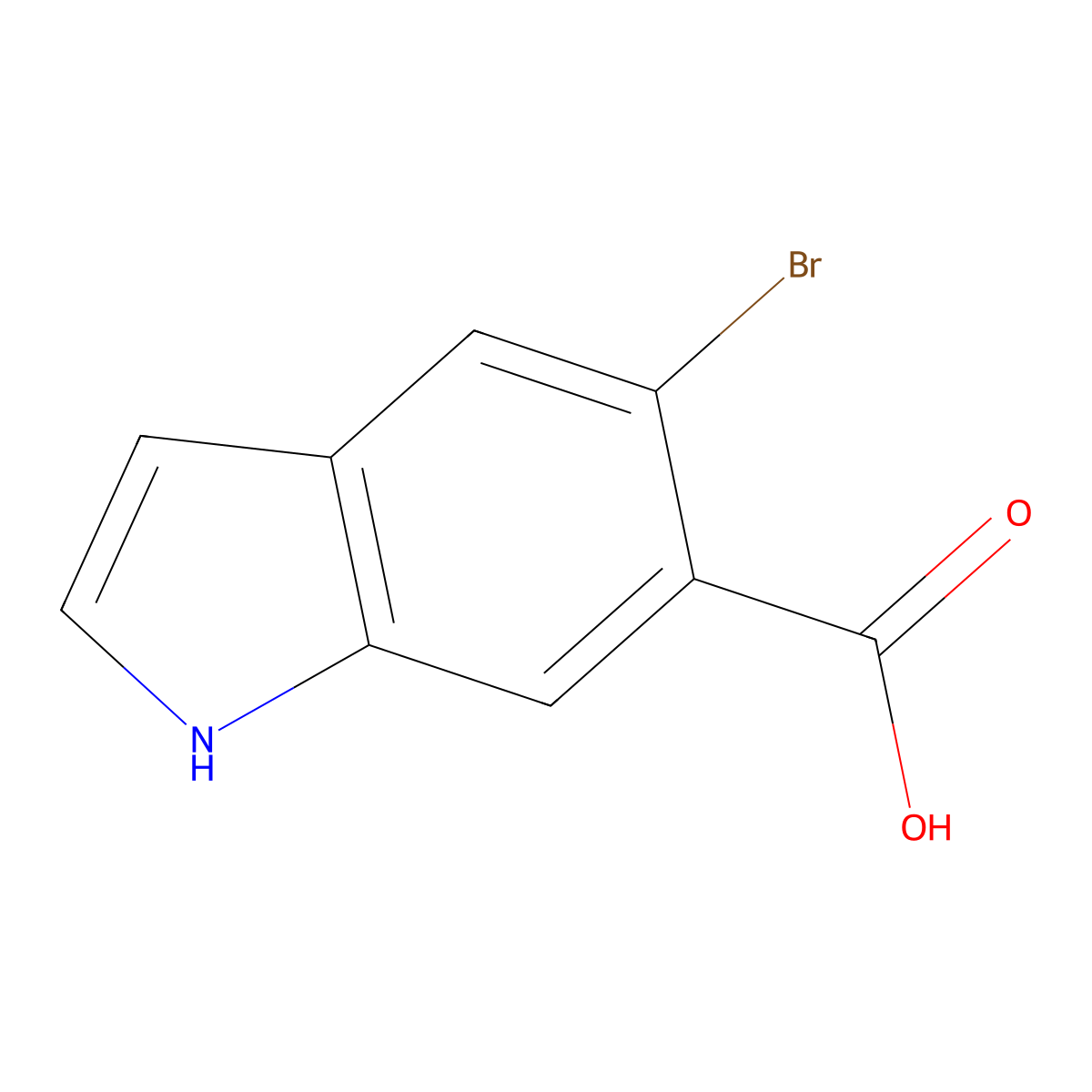 5-Bromo-1H-indole-6-carboxylic acid molecular structure, CAS 1227269-44-4
