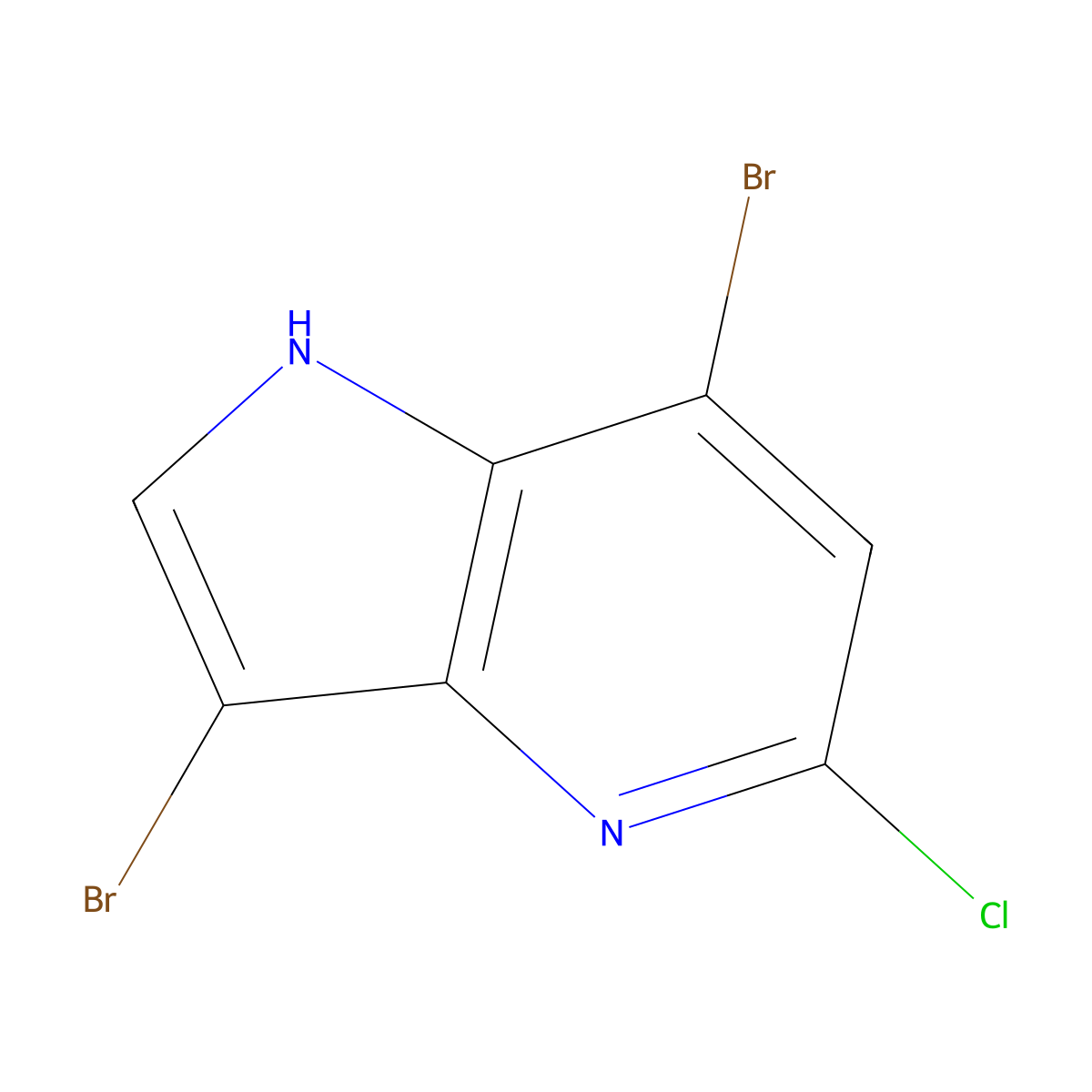 3,7-Dibromo-5-chloro-1H-pyrrolo[3,2-b]pyridine molecular structure, CAS 1227269-46-6