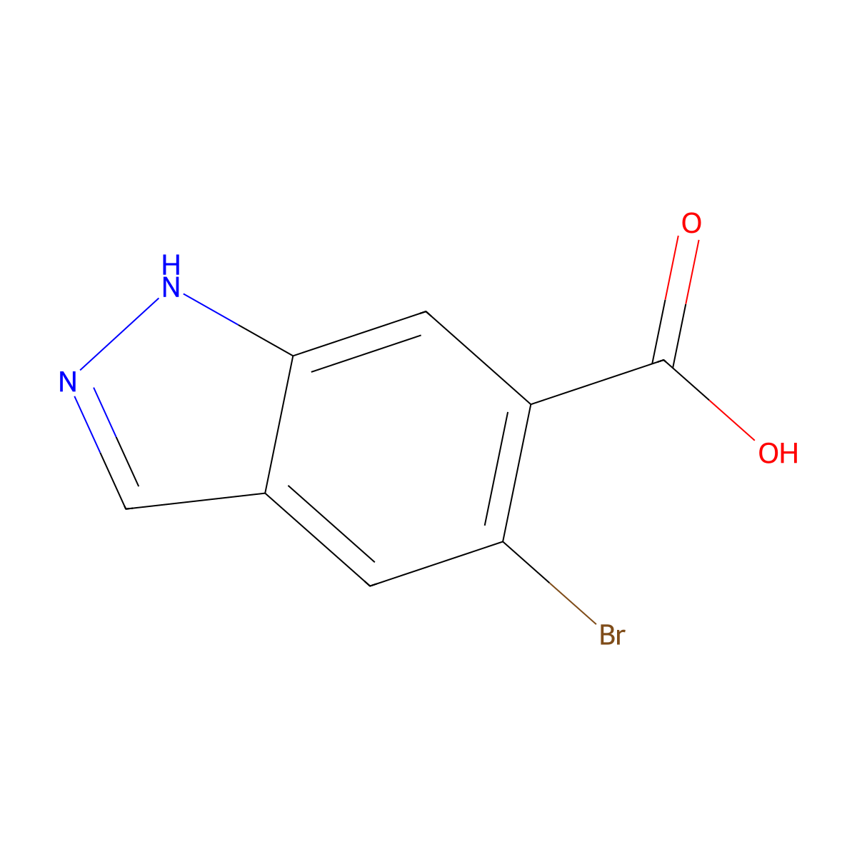 5-bromo-1H-indazole-6-carboxylic acid molecular structure, CAS 1227270-14-5