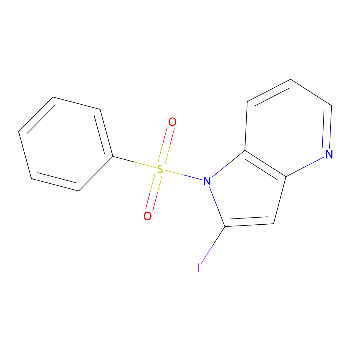 1-(Phenylsulfonyl)-2-iodo-4-azaindole molecular structure, CAS 1227270-21-4