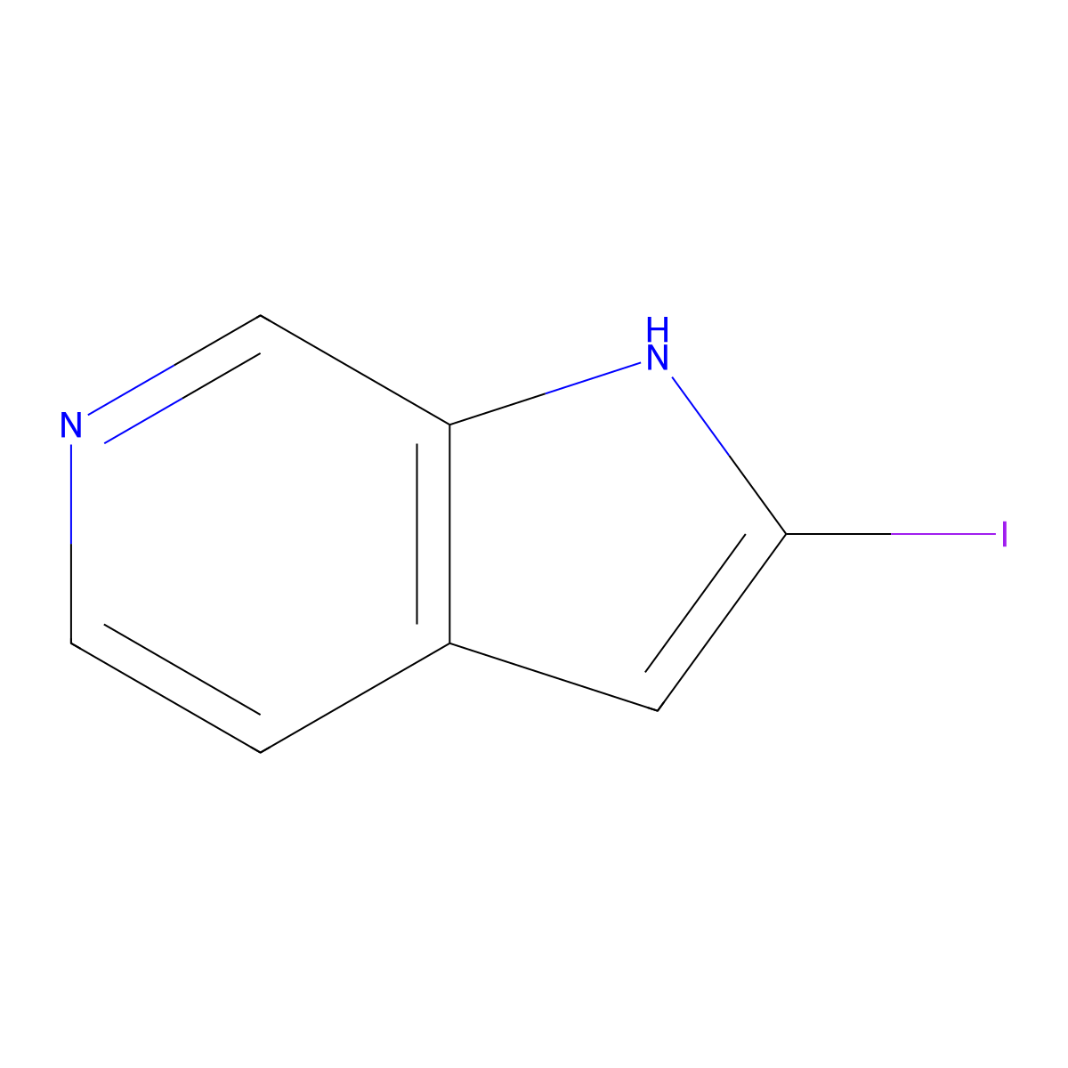 2-iodo-1H-pyrrolo[2,3-c]pyridine molecular structure, CAS 1227270-26-9