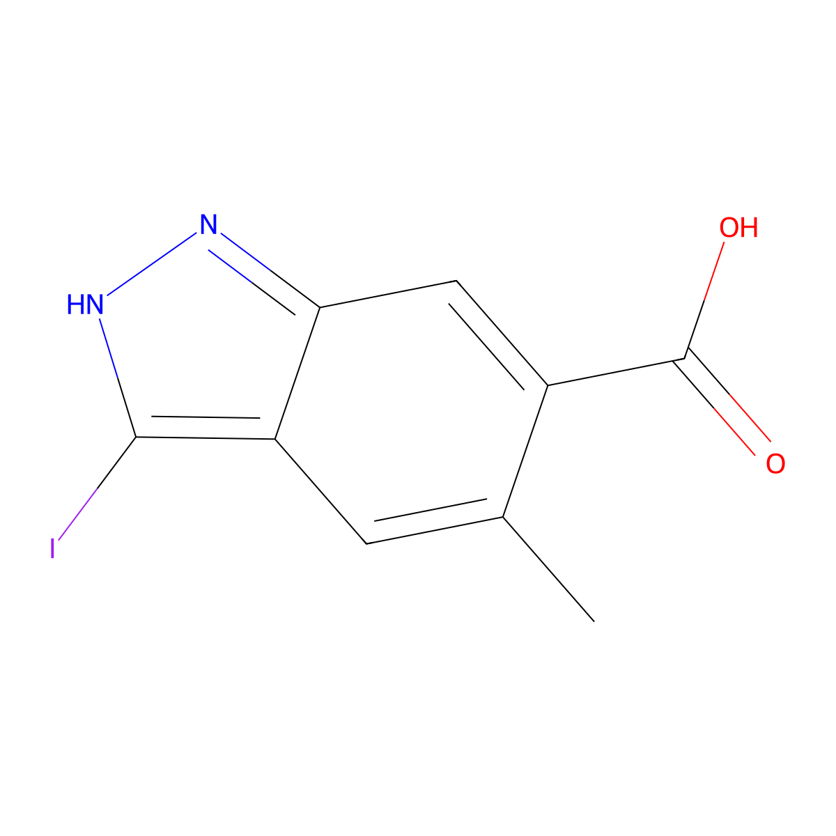 3-Iodo-5-methyl-1H-indazole-6-carboxylic acid molecular structure, CAS 1227270-30-5