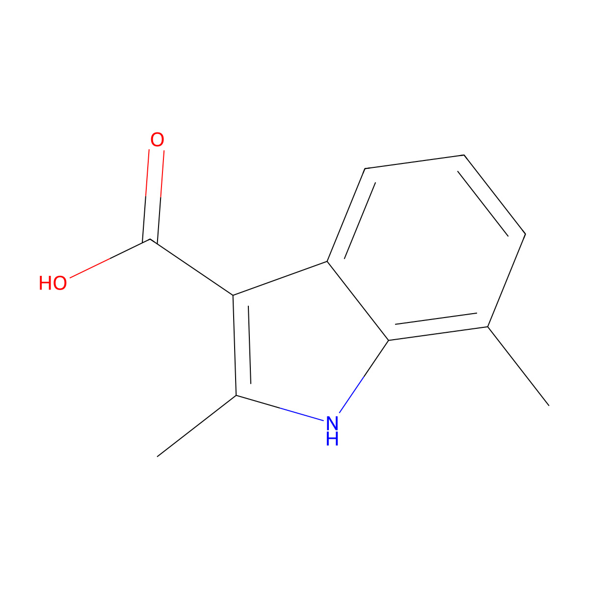 2,7-dimethyl-1H-indole-3-carboxylic acid molecular structure, CAS 1227270-31-6