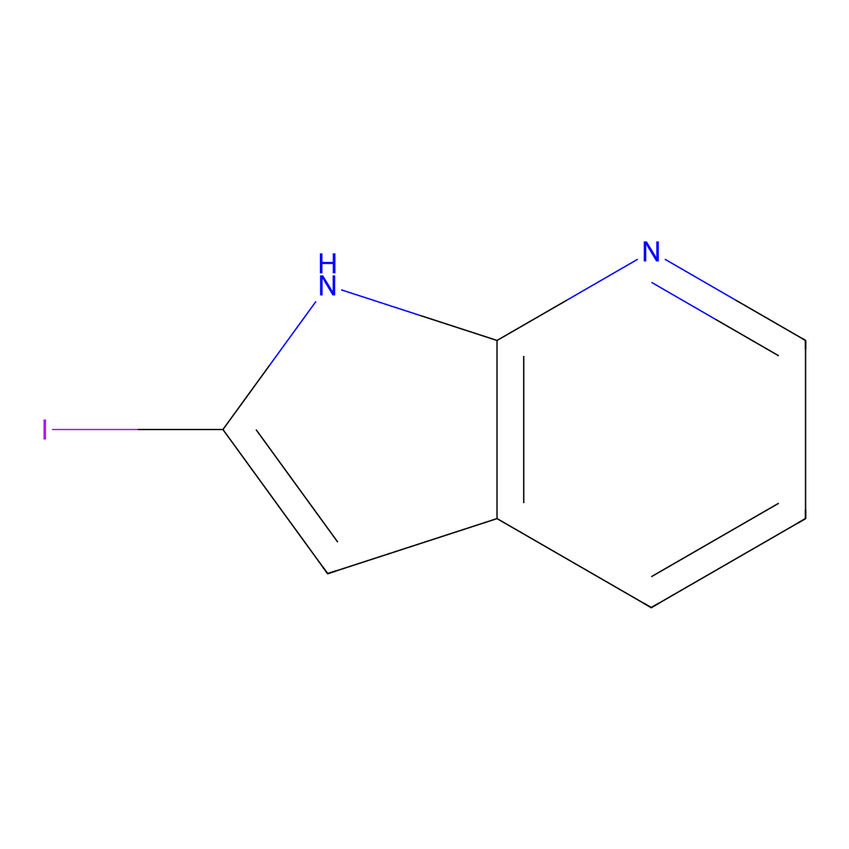 2-iodo-1H-pyrrolo[2,3-b]pyridine molecular structure, CAS 1227270-32-7