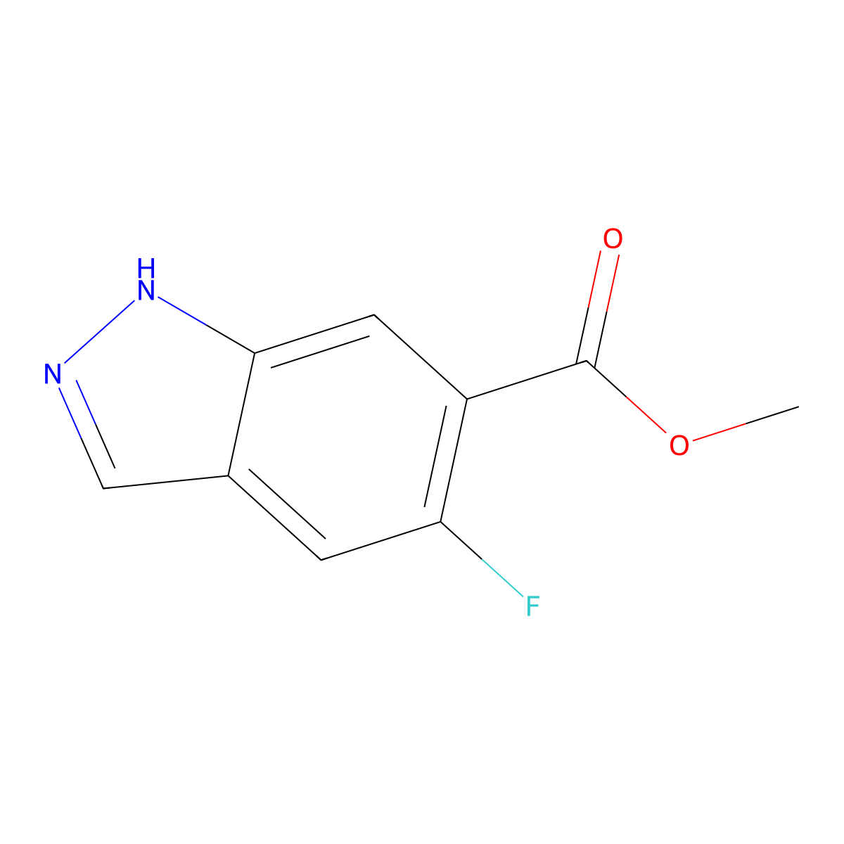Methyl 5-fluoro-1H-indazole-6-carboxylate molecular structure, CAS 1227270-38-3