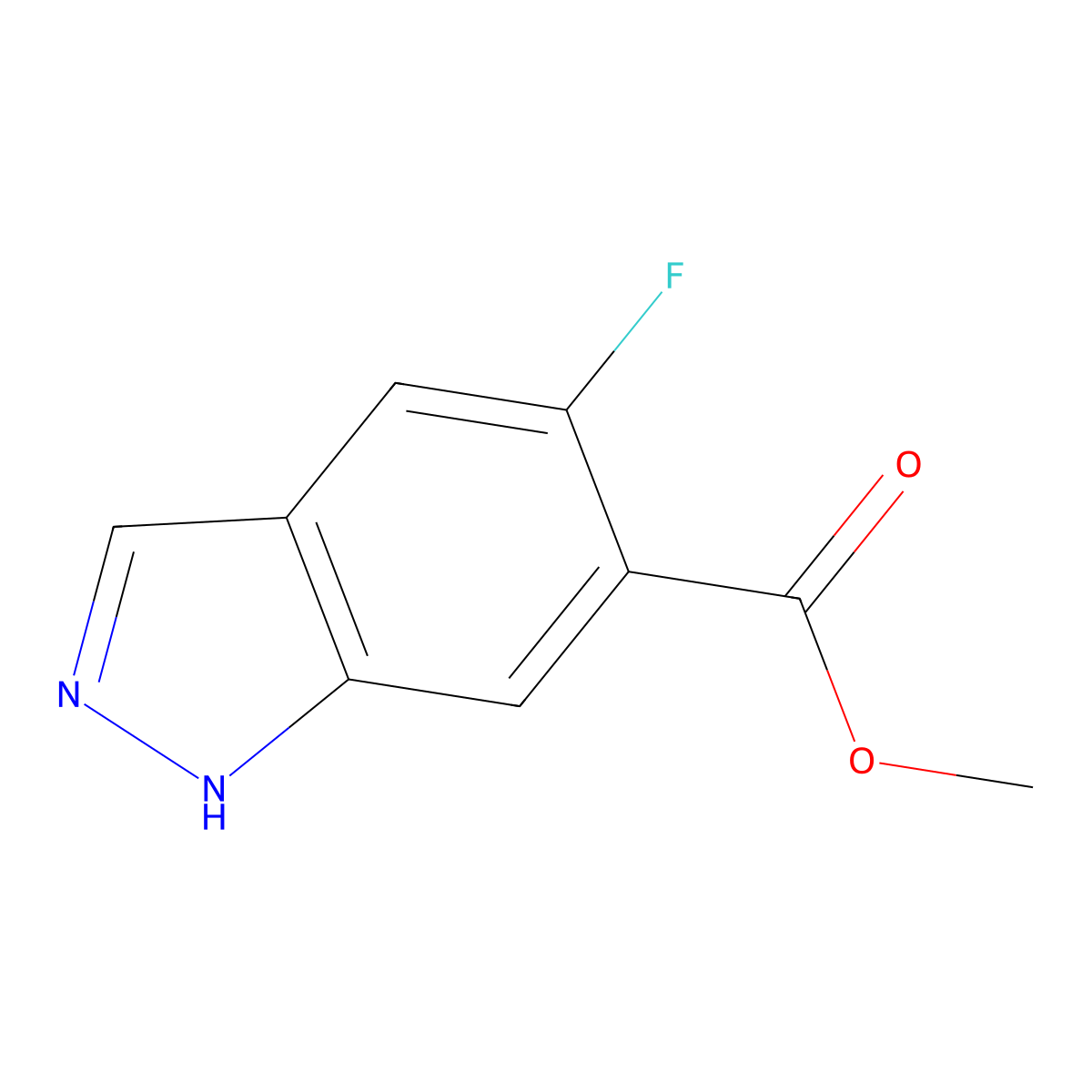 Methyl 5-fluoro-1H-indazole-6-carboxylate molecular structure, CAS 1227270-38-3