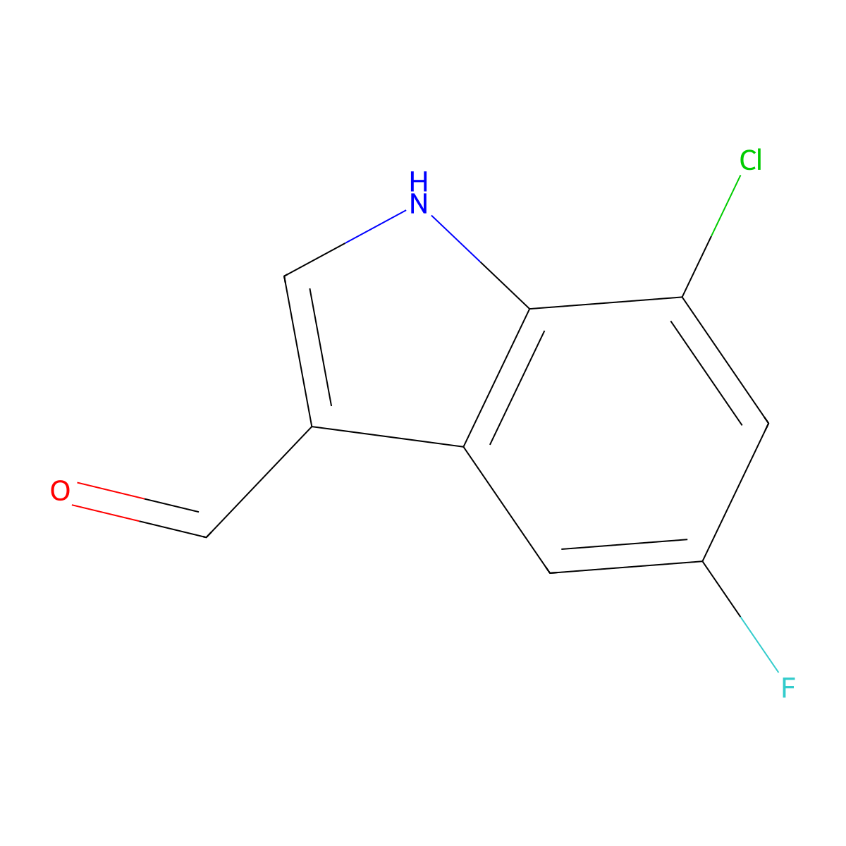 7-Chloro-5-fluoro-1H-indole-3-carbaldehyde molecular structure, CAS 1227270-41-8