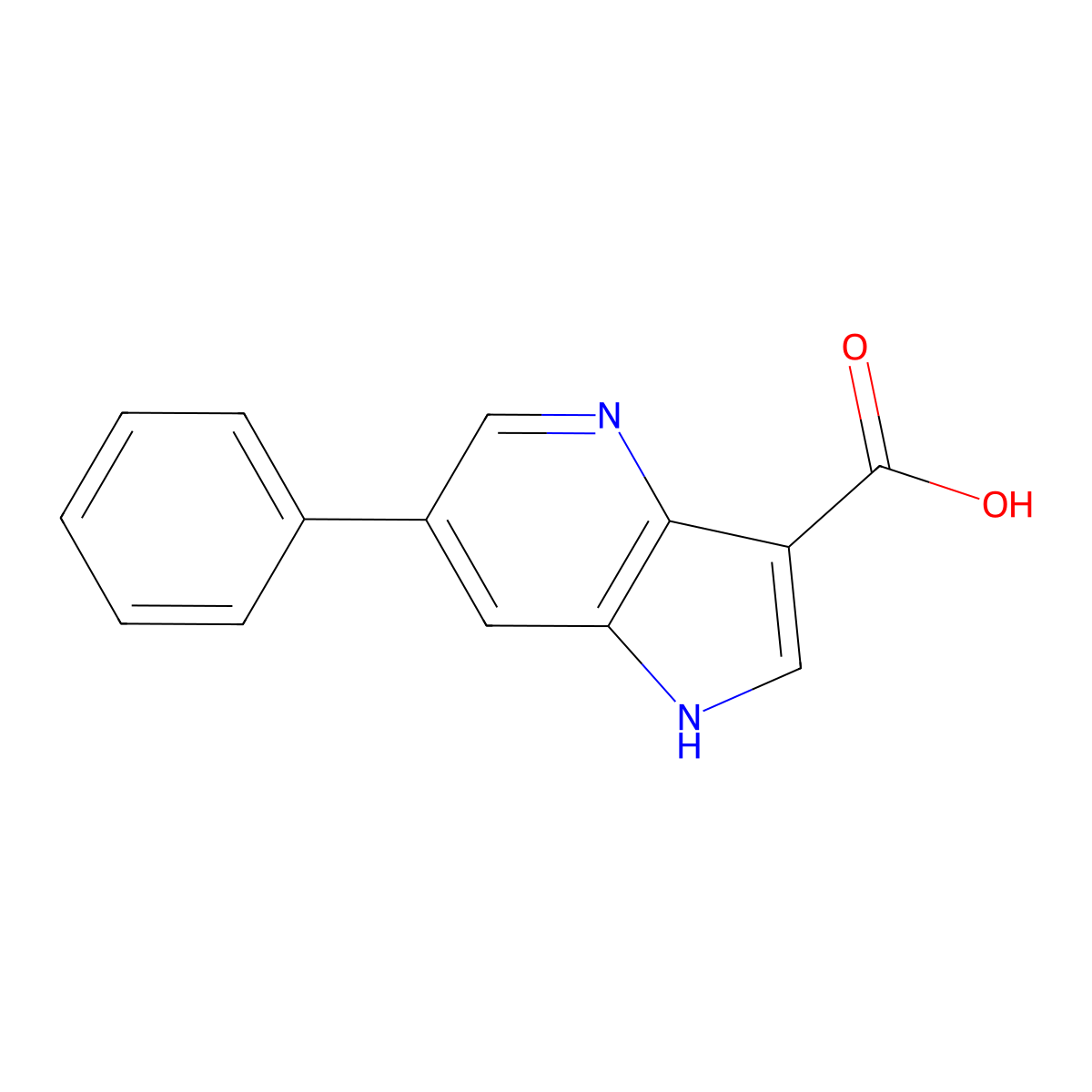 6-Phenyl-1H-pyrrolo[3,2-b]pyridine-3-carboxylic acid molecular structure, CAS 1227270-42-9