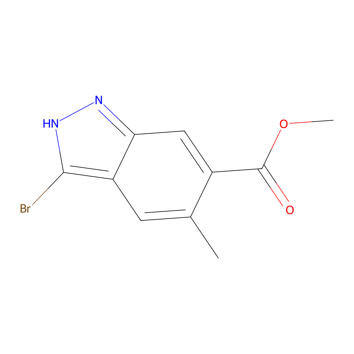 3-Bromo-5-methyl-1H-indazole-6-carboxylic acid methyl ester molecular structure, CAS 1227270-52-1