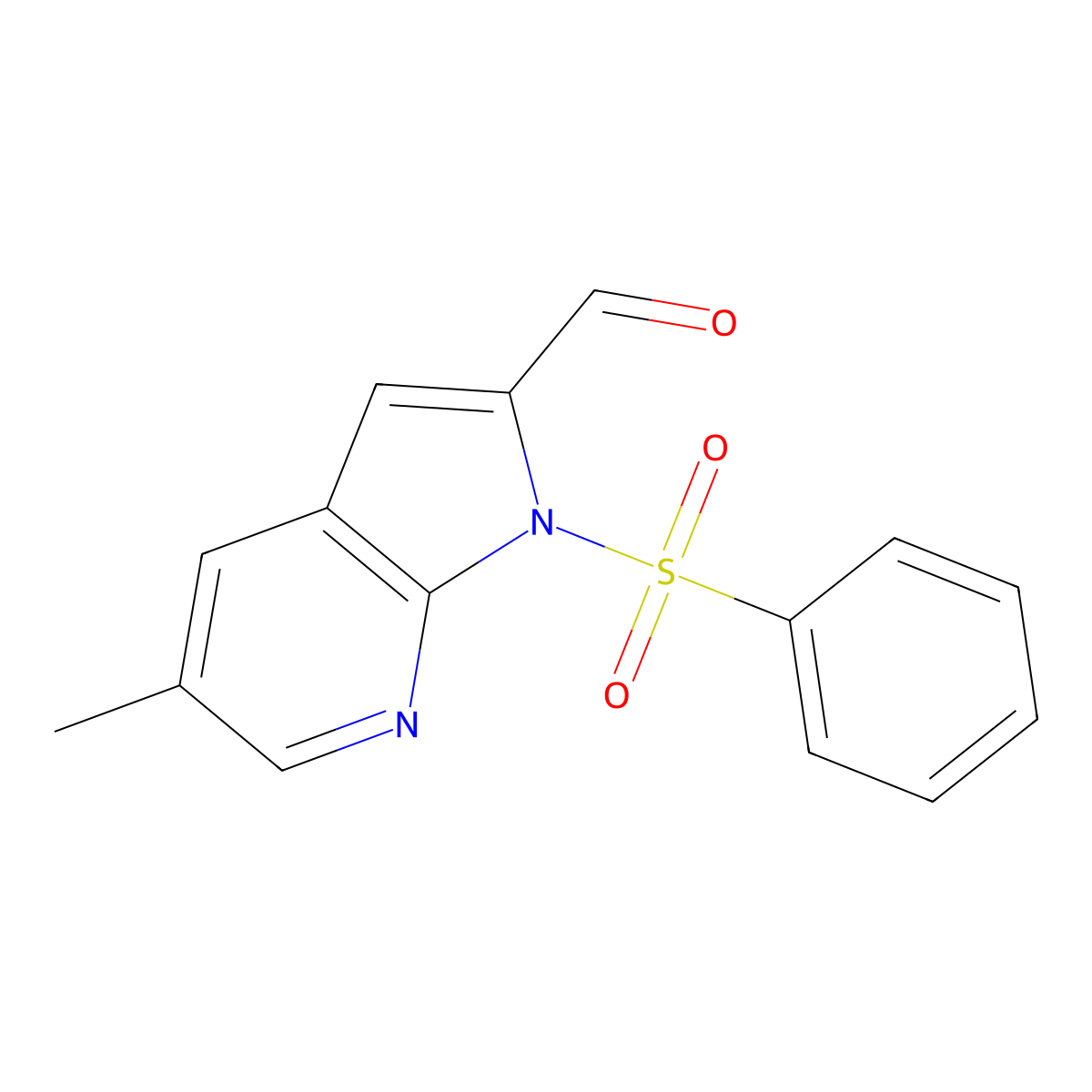 5-Methyl-1-(phenylsulfonyl)-1H-pyrrolo[2,3-b]pyridine-2-carbaldehyde molecular structure, CAS 1227270-57-6