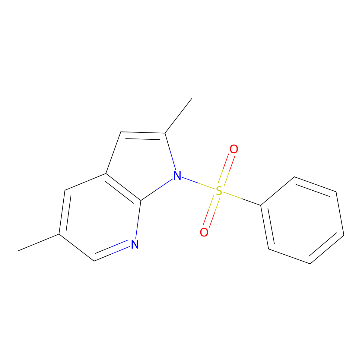 2,5-Dimethyl-1-(phenylsulfonyl)-1H-pyrrolo[2,3-b]pyridine molecular structure, CAS 1227270-58-7