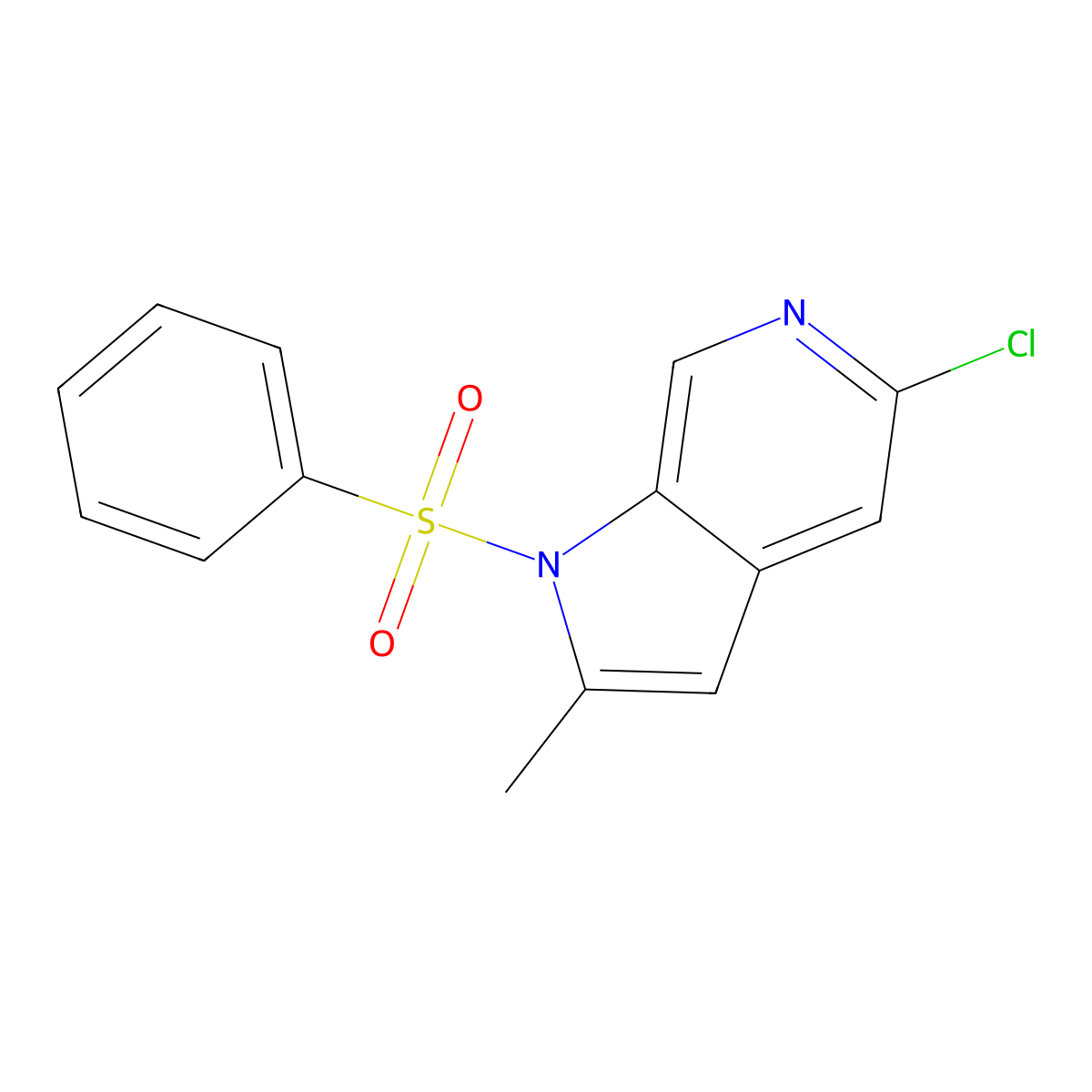 5-Chloro-2-methyl-1-(phenylsulfonyl)-6-azaindole molecular structure, CAS 1227270-59-8