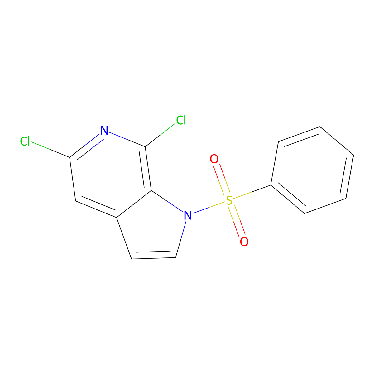 5,7-Dichloro-1-(phenylsulfonyl)-1H-pyrrolo[2,3-c]pyridine molecular structure, CAS 1227270-60-1