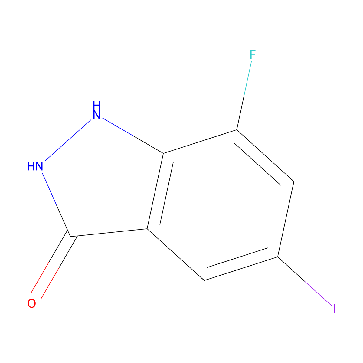 7-Fluoro-5-iodo-1H-indazol-3(2H)-one molecular structure, CAS 1227270-63-4